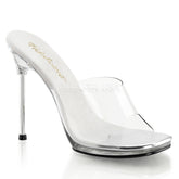 Fabulicious,FABULICIOUS CHIC-01 Clear-Clear Stiletto Slides - Shoecup.com